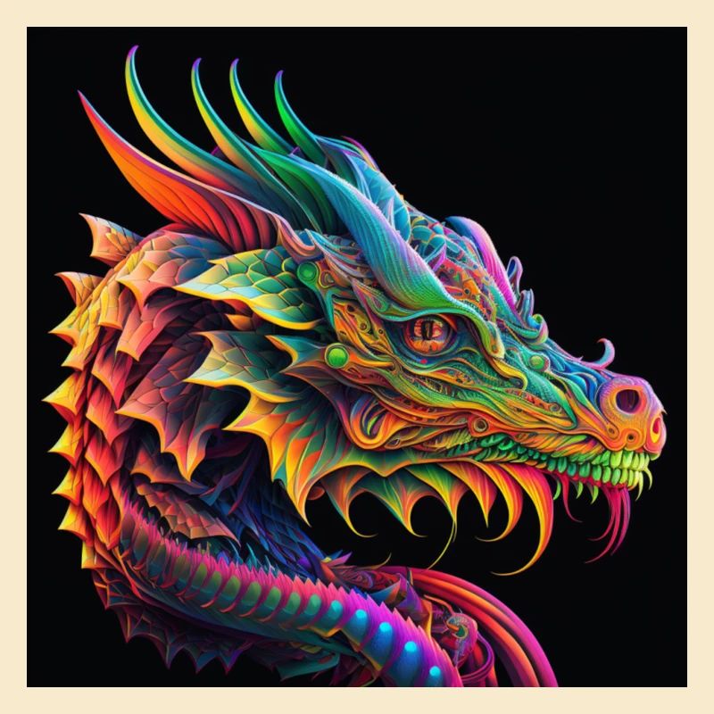 Farbiger Drache, einzigartiges Design