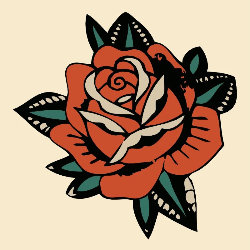 rose fleur feuille 403 A