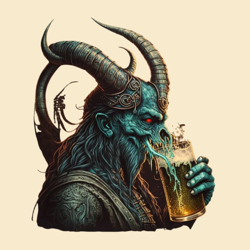 Cooler Dämon mit Bier