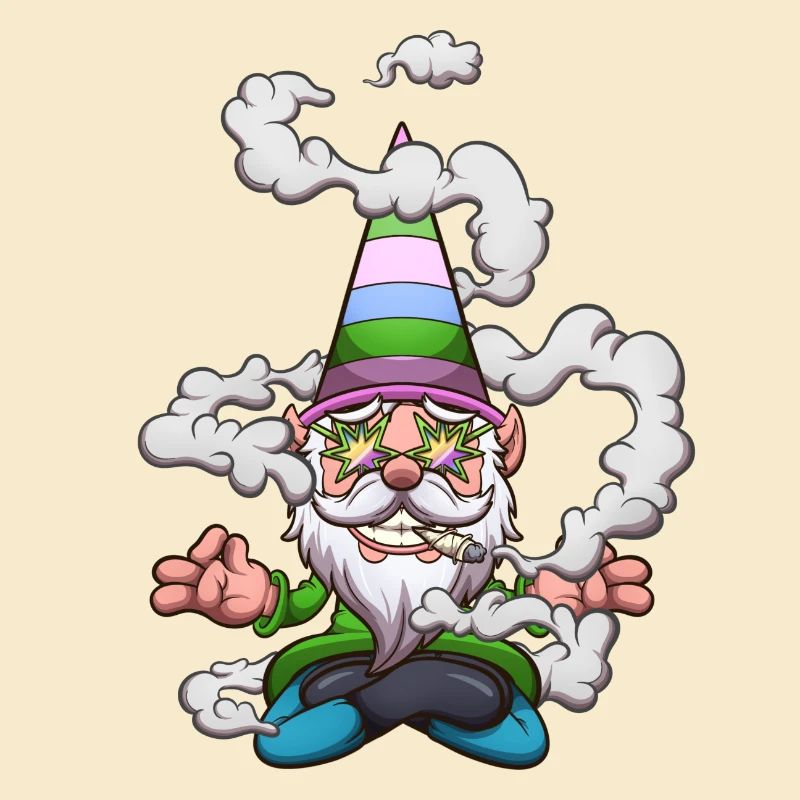 Funny Gnome Smoking A Joint