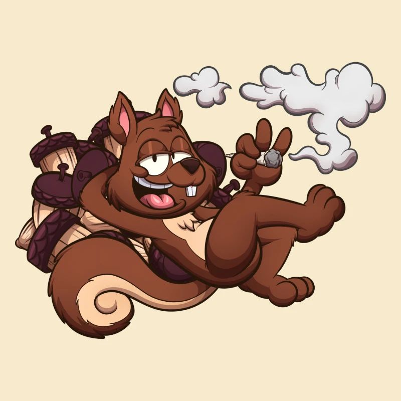 Eichhörnchen, das einen Joint raucht