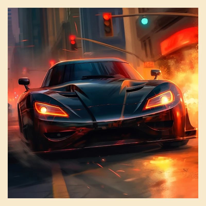 car with the headlights