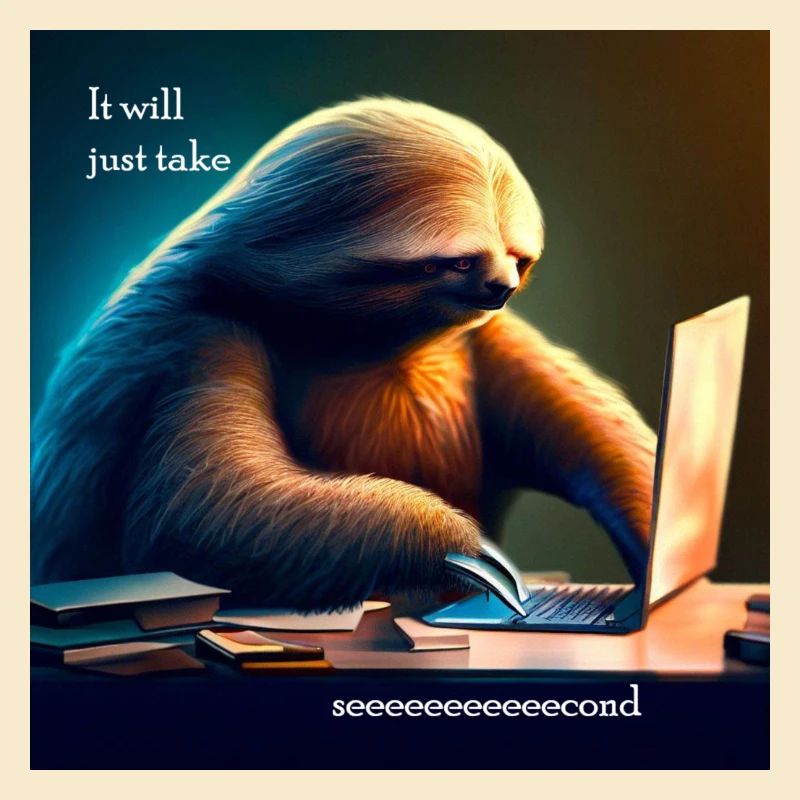 Sloth working in IT