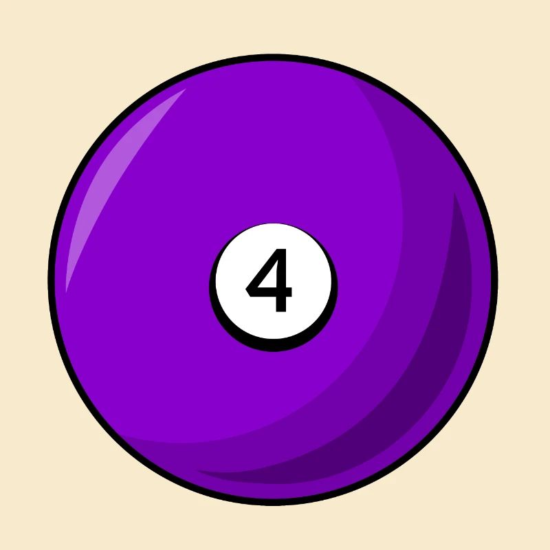 Billardkugel 4 violett Billard vier