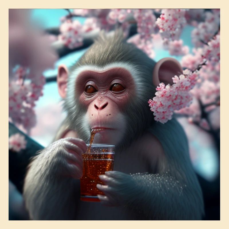 Singe avec boisson cadeau