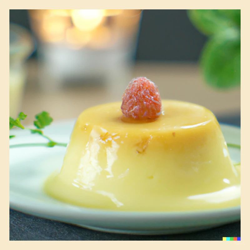 Vanillesosse in Pudding