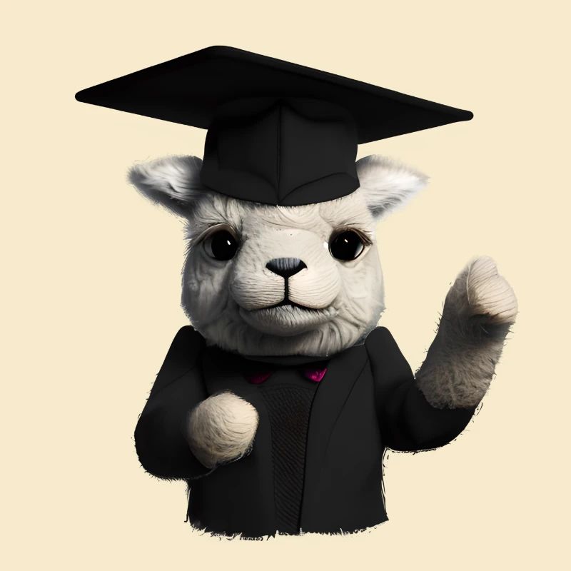 Bachelor Studium Schulabschluss Absolvent Alpaka