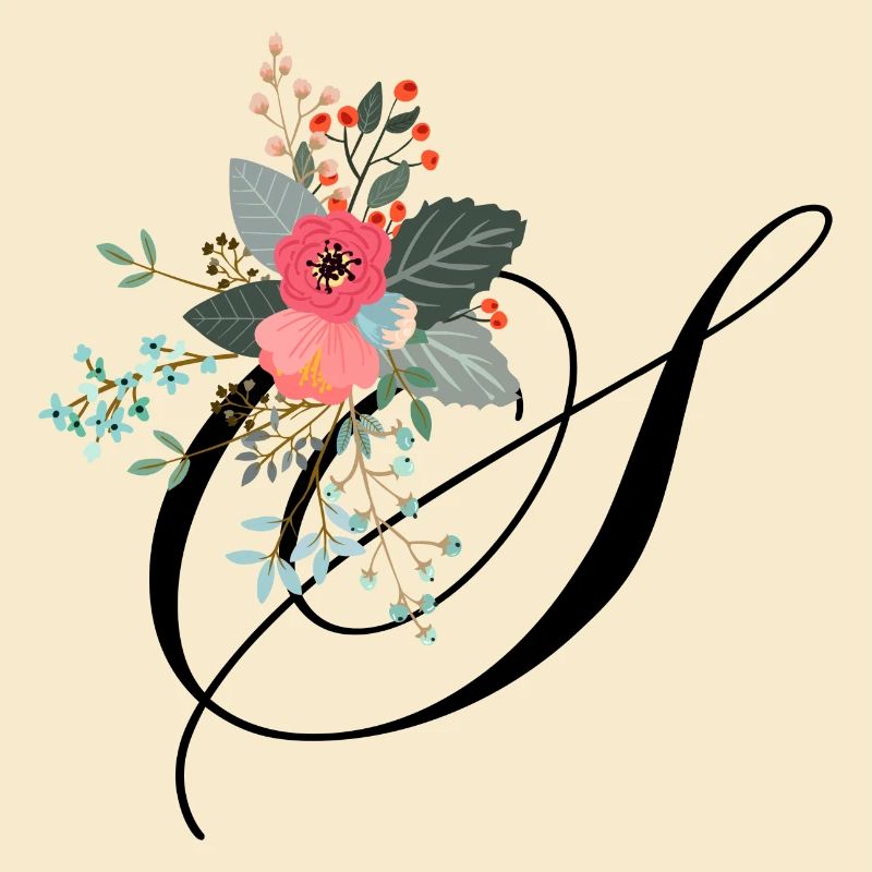 Lettre s fleuris