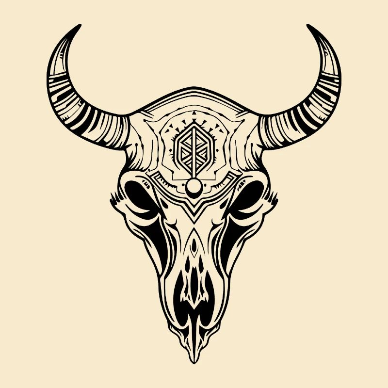 Kuh Schädel Boho