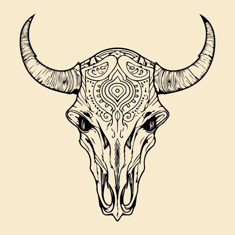 Crâne de vache Boho
