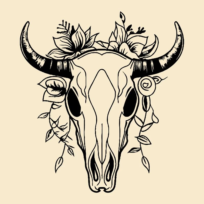 Crâne de vache Boho