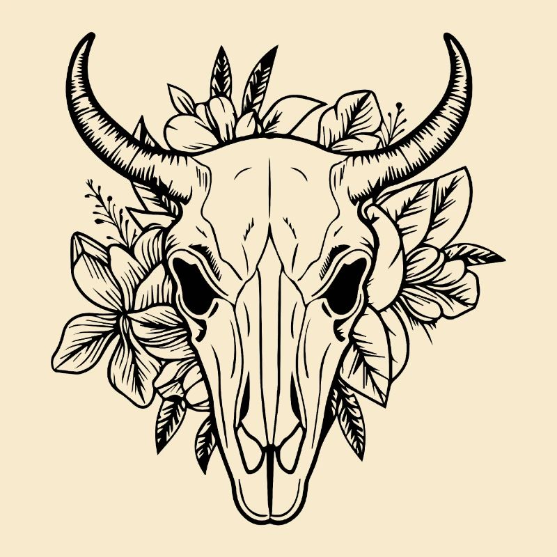 Kuh Schädel Boho