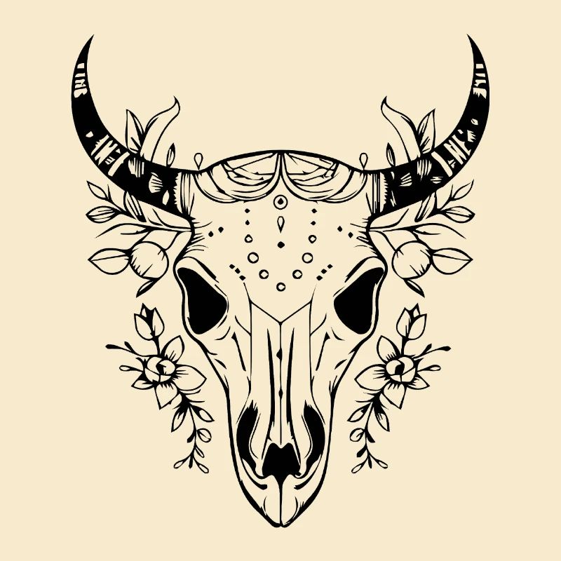 Kuh Schädel Boho