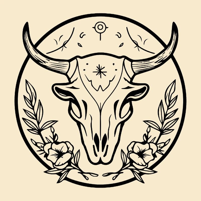 Crâne de vache Boho