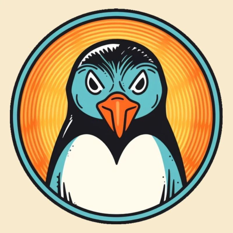 Frustrierte gefiederte Wut: Ein Pinguin im Comic-Stil