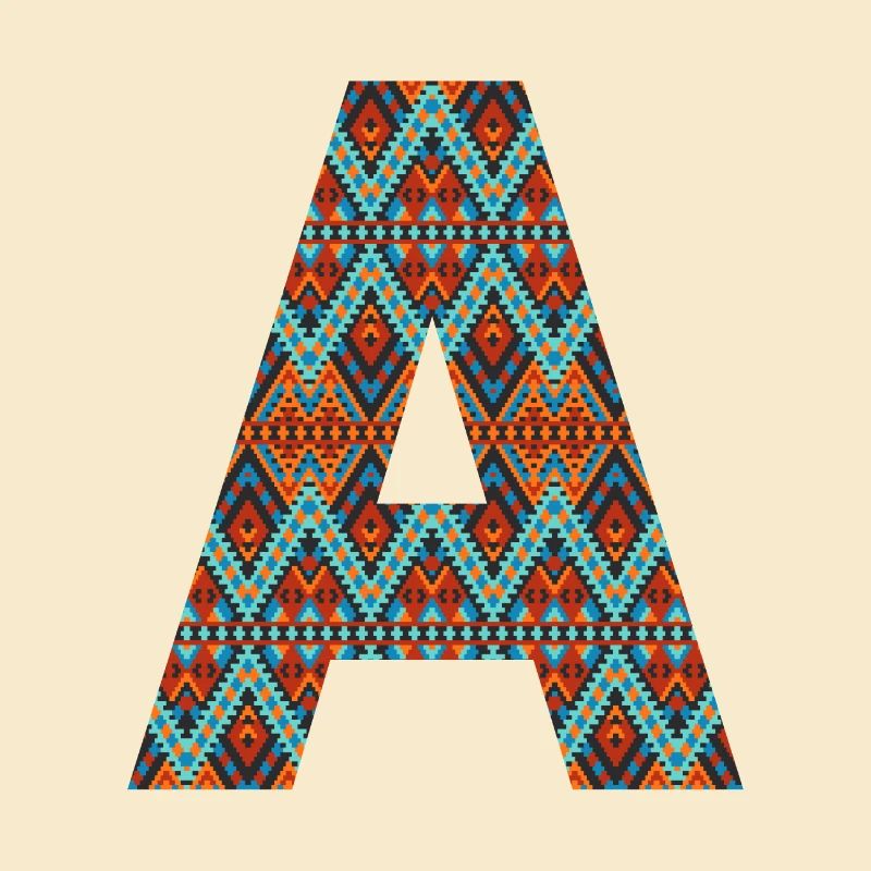 Buchstabe A- Boho-Design