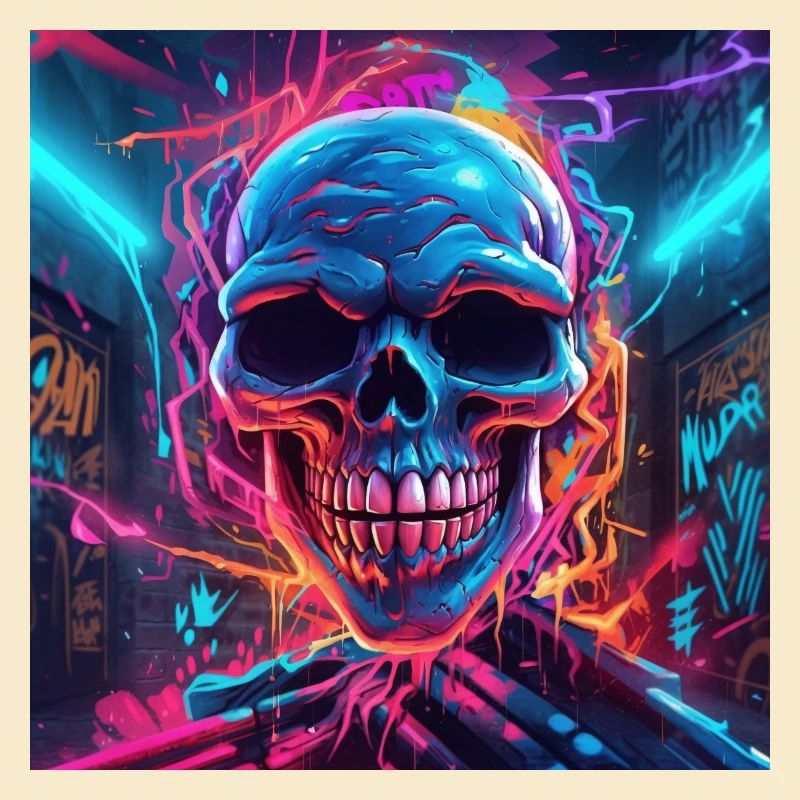 Electro Skull Graffiti
