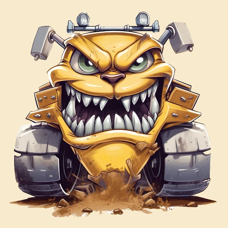 Aggressive construction machine shows its teeth