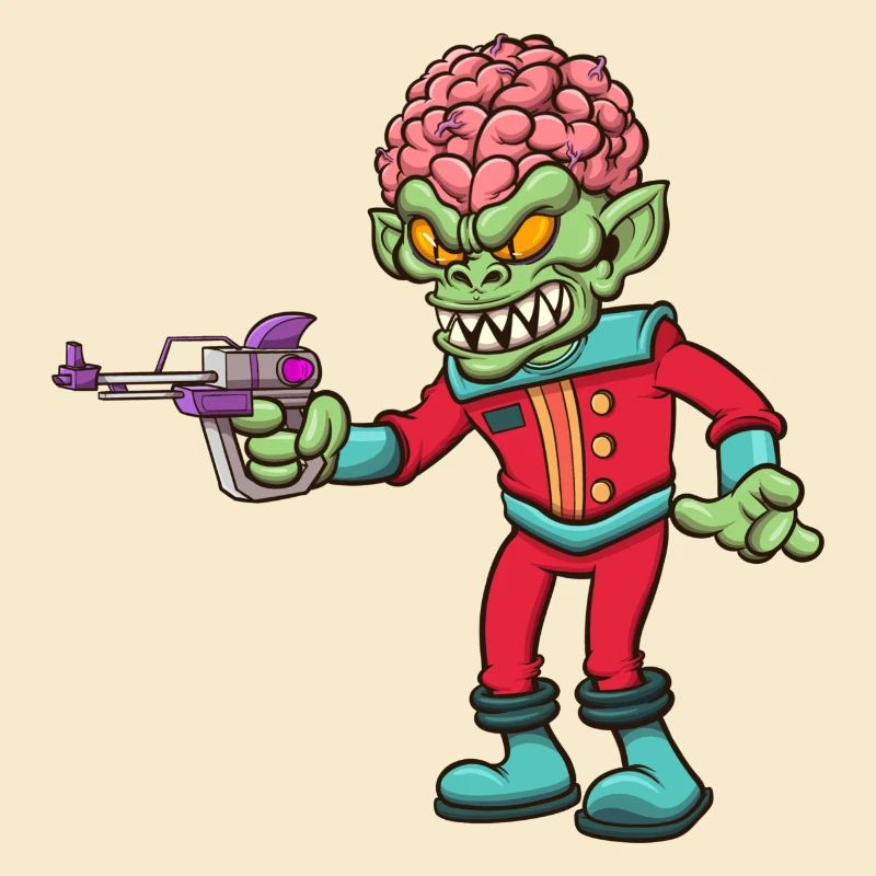 Evil Alien With Space Gun