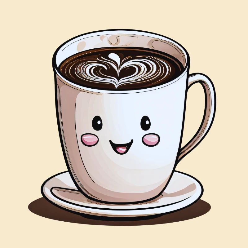 Lächelnde Tasse Kaffee
