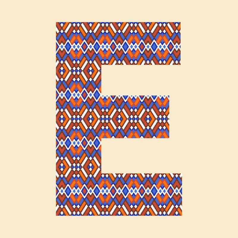 Monogram Letter E- geometric pattern