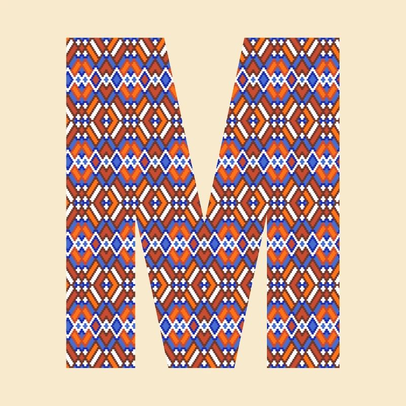 Monogram Letter M- geometric pattern