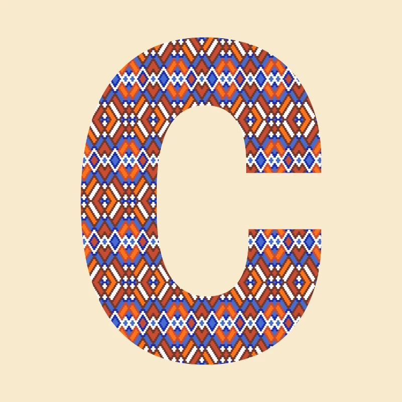 Monogram Letter C- geometric pattern