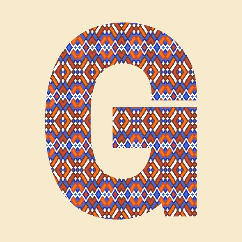 Monogramm Buchstabe G - geometrisches Muster