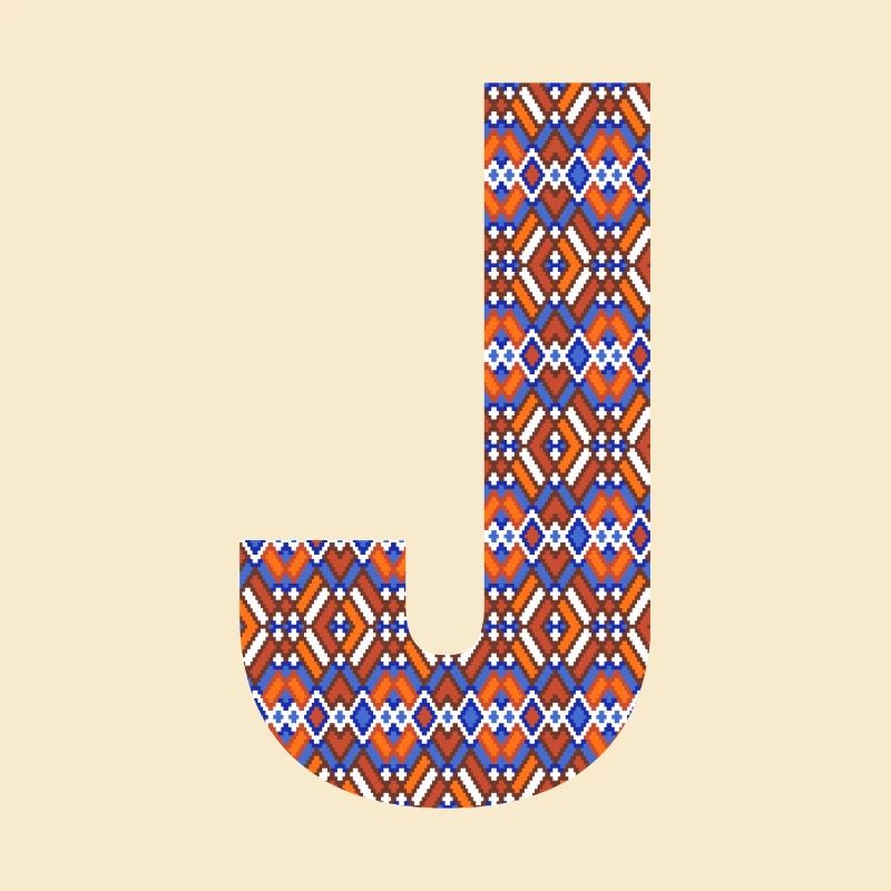 Monogram Letter J- geometric pattern