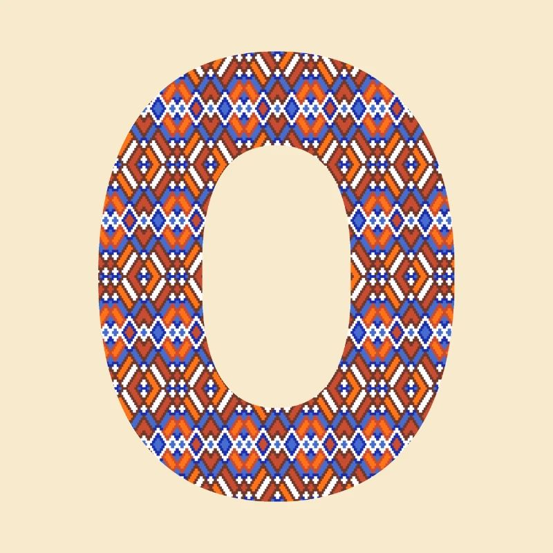 Monogramm Buchstabe O - geometrisches Muster