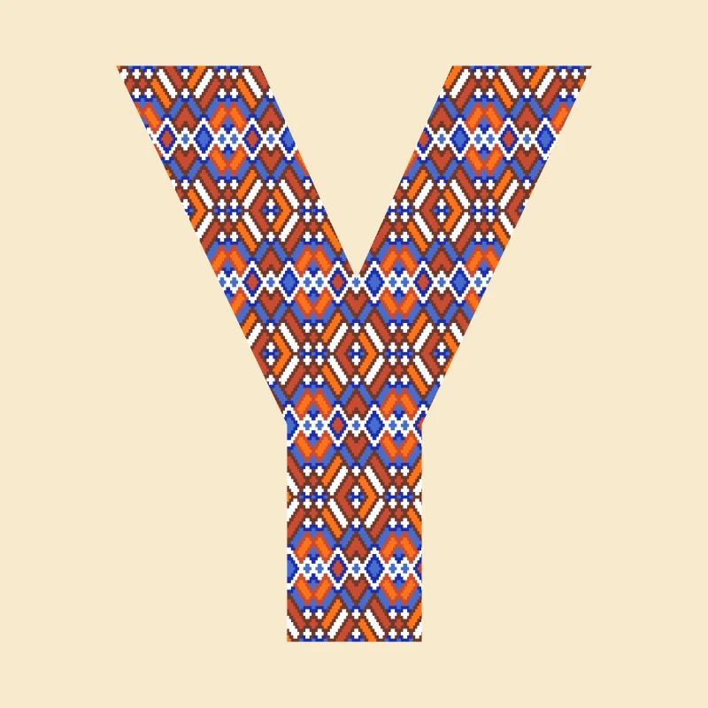 Monogram Letter Y- geometric pattern