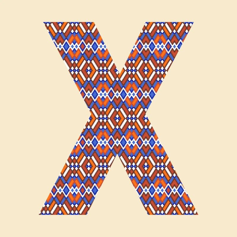 Monogram Letter X- geometric pattern