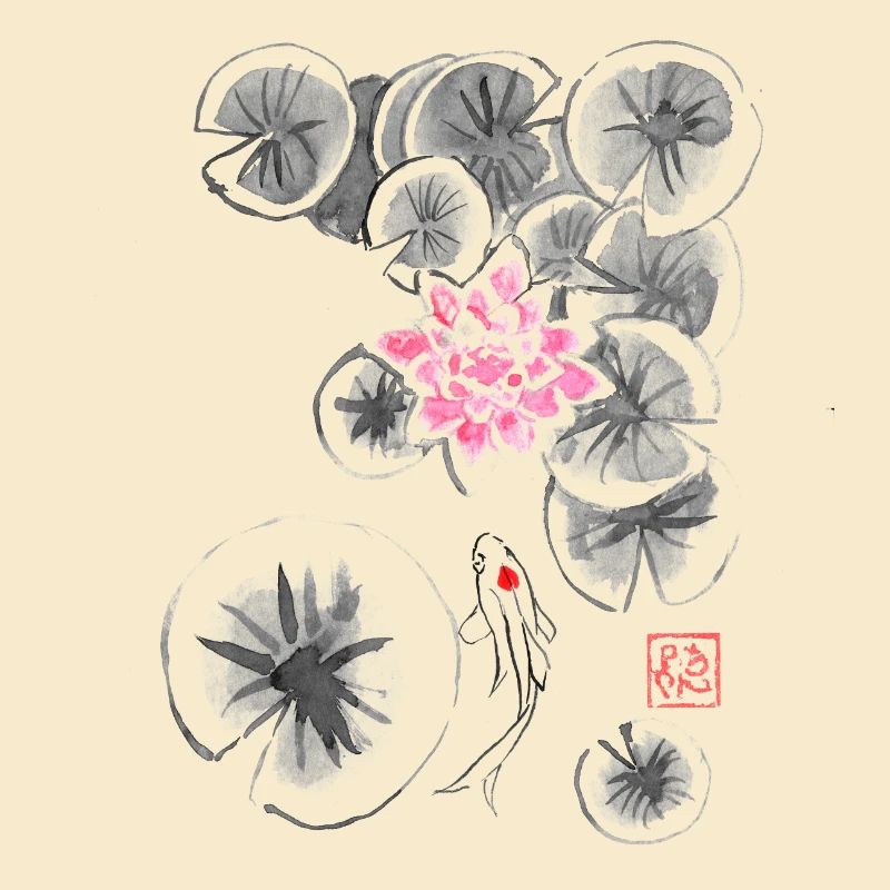 Nenuphars und Koi 02