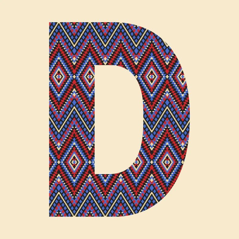Monogram Letter D- geometric pattern