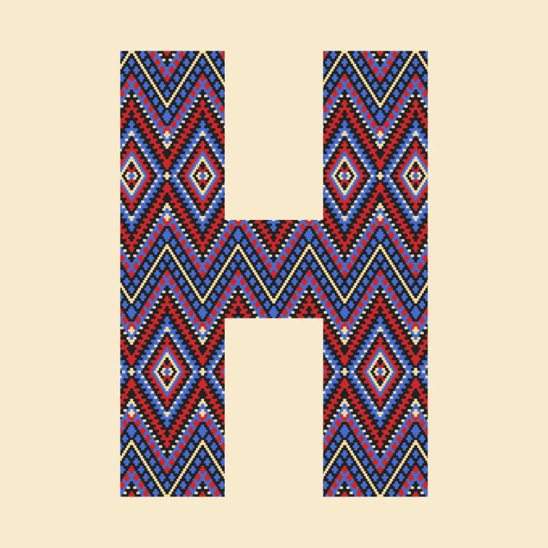 Monogram Letter H- geometric pattern