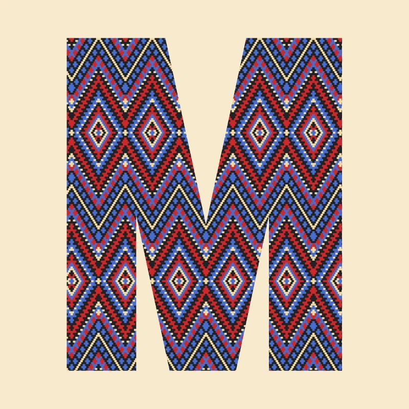 Monogram Letter M- geometric pattern