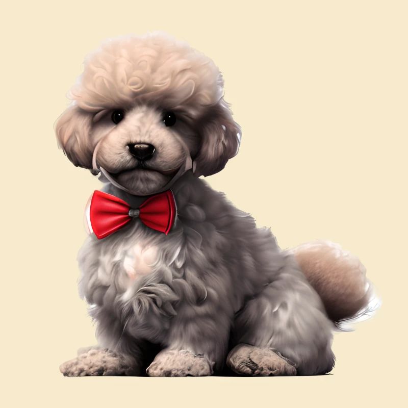 Caniche Chiot Caniche chiot avec nœud papillon Propriétaire du chien