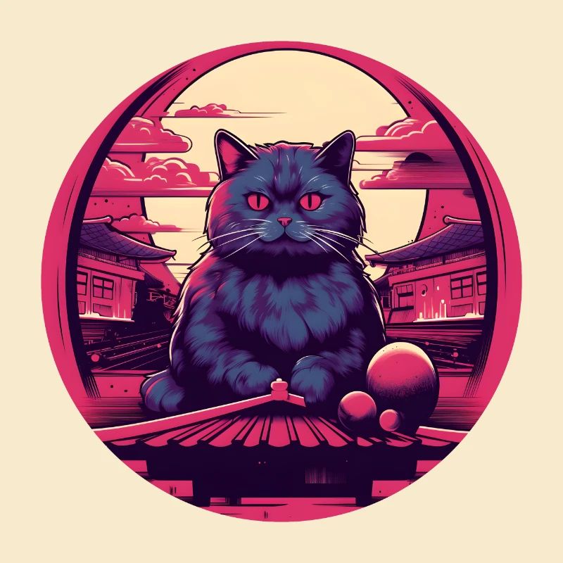 Synthwave japan Cat
