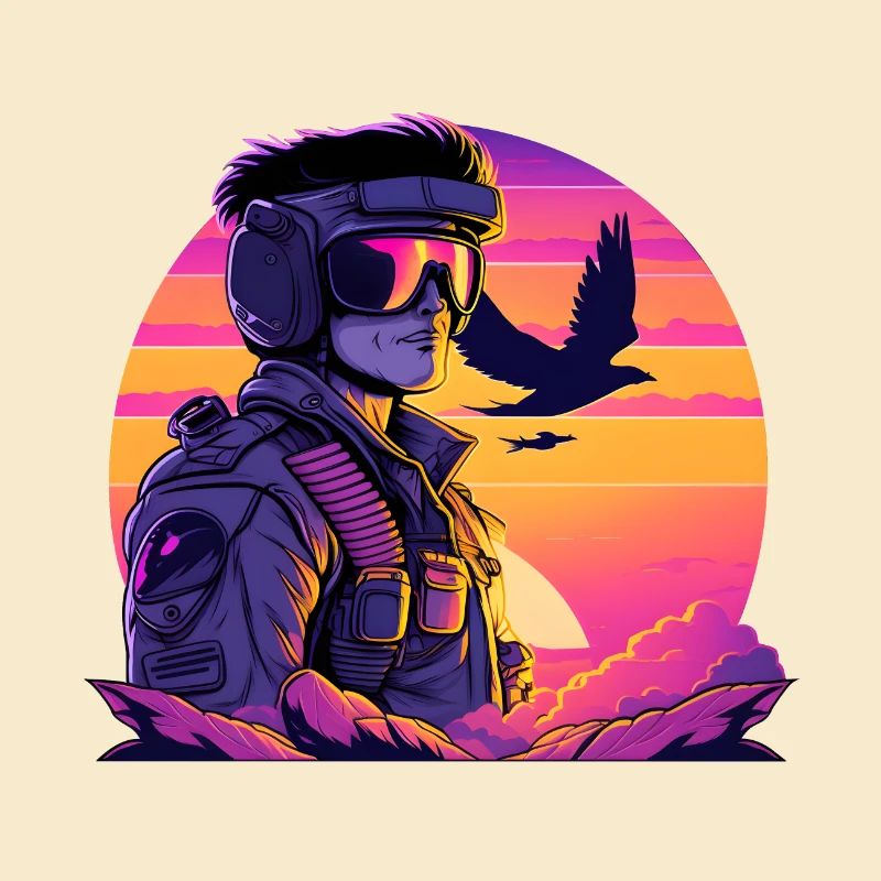 Synthwave Air-force Pilot