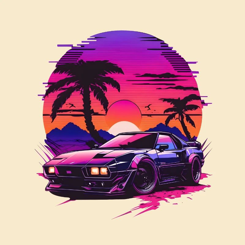 Synthwave Super Sport Car