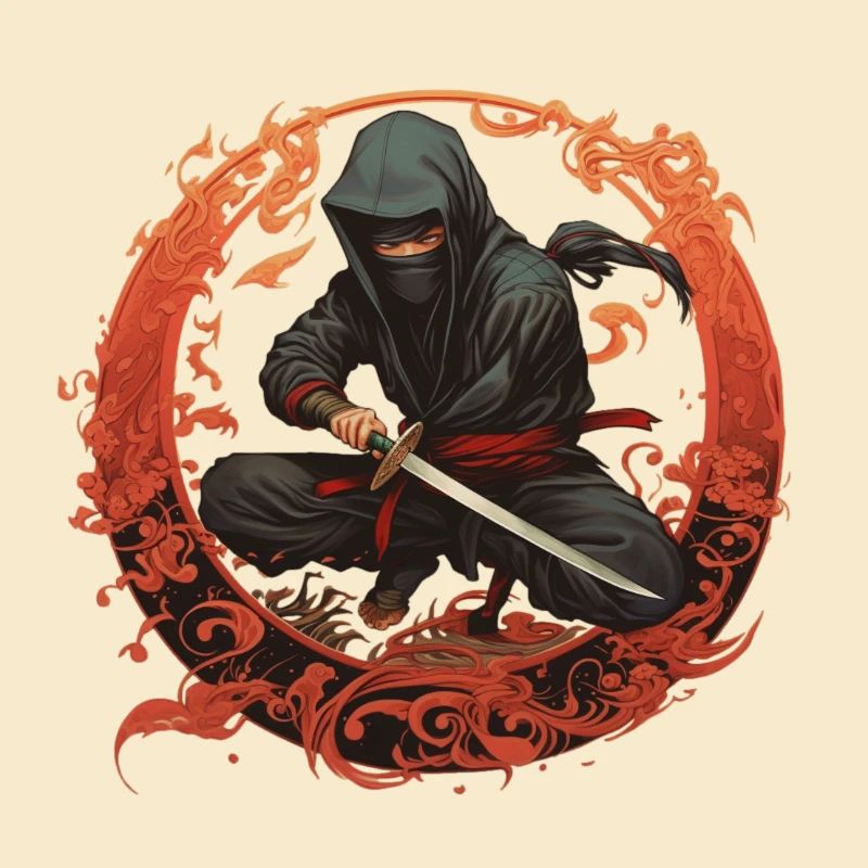 Ninja avec épée de samouraï