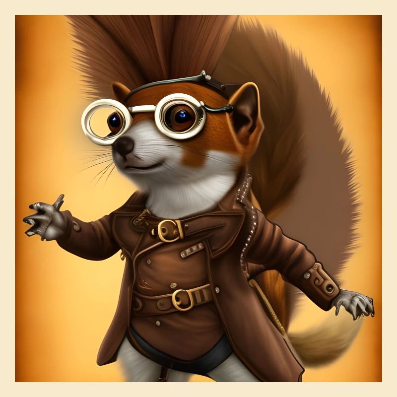 Steampunk Squirrel wearing Glasses