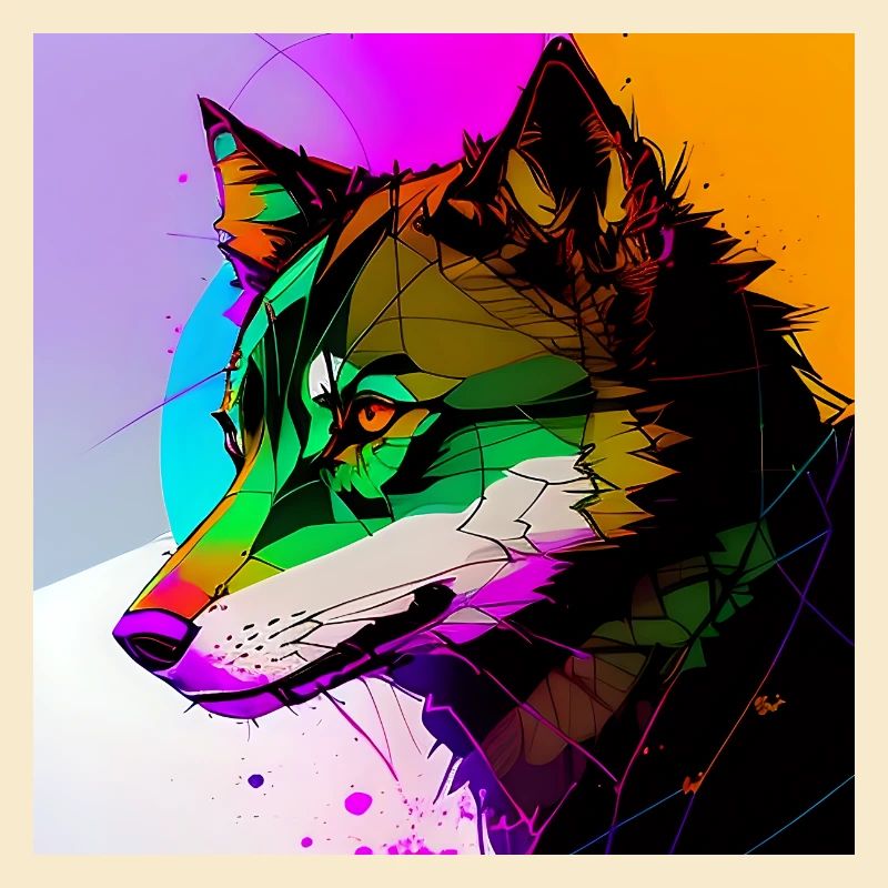 Ein bunter Wolf