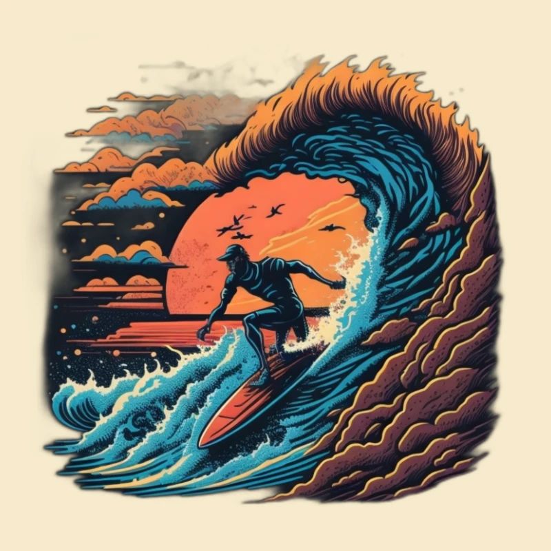 Palmen Strand Surfer Boy