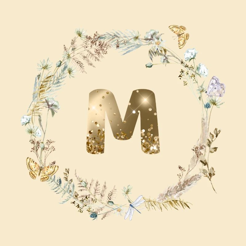 M Monogramm Glitter Boho Kranz