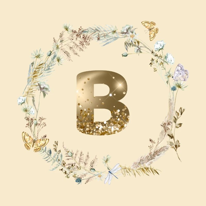 B Monogramm Glitter Boho Kranz