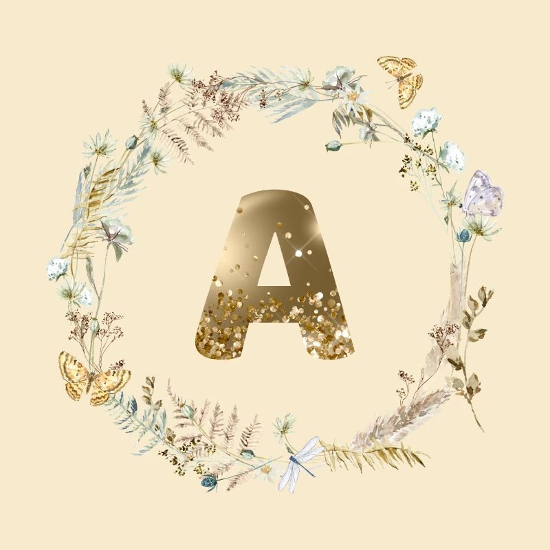 A Monogramm Glitter Boho Kranz
