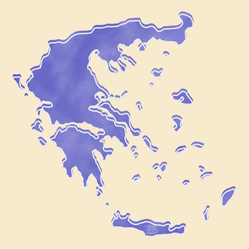 « Map », Boho Line Art Design, série « Grèce »