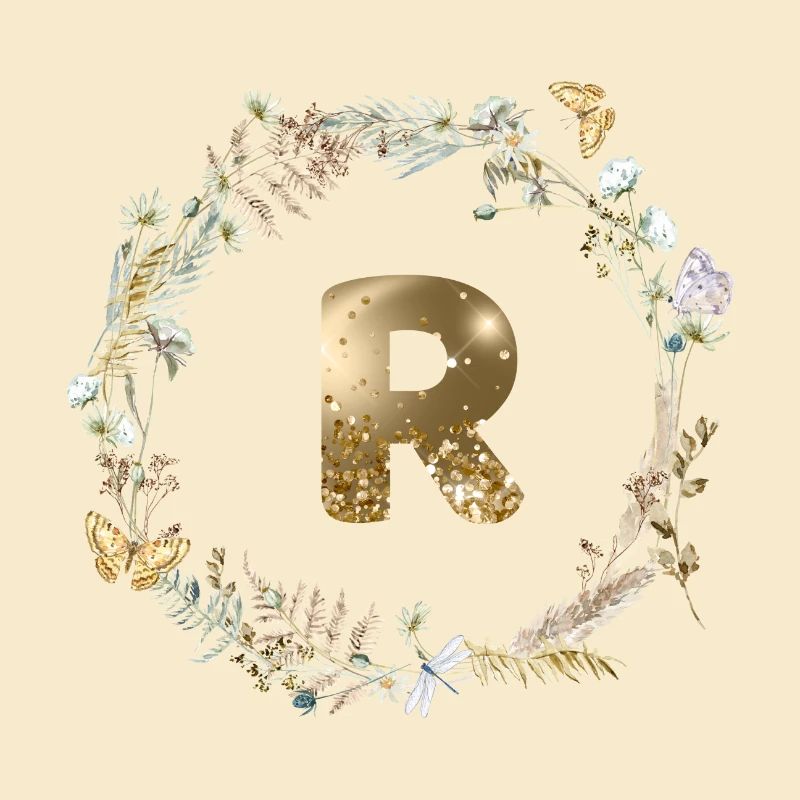 R Monogramm Glitter Boho Kranz