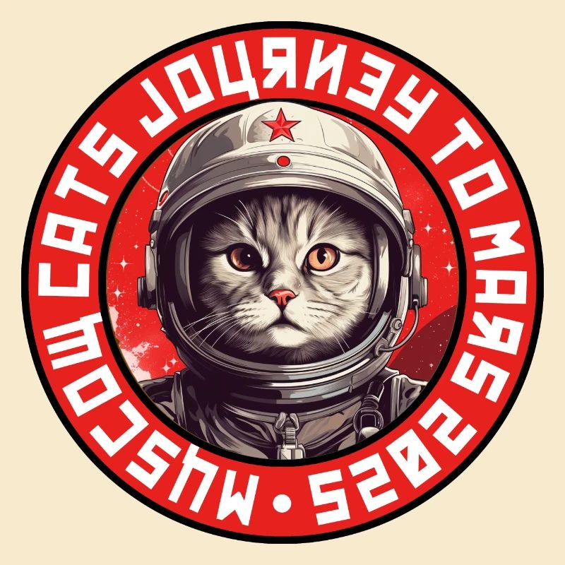 Astronaut Cat Logo - Soviet